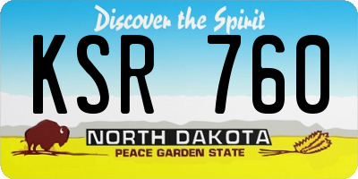 ND license plate KSR760