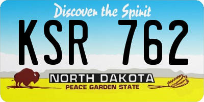 ND license plate KSR762