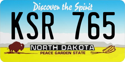 ND license plate KSR765