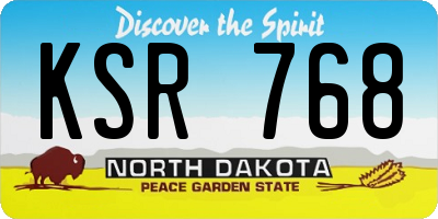 ND license plate KSR768