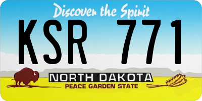 ND license plate KSR771