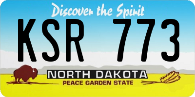 ND license plate KSR773