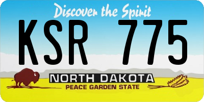 ND license plate KSR775