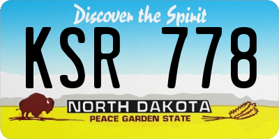 ND license plate KSR778