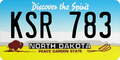 ND license plate KSR783