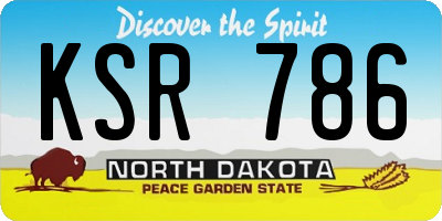 ND license plate KSR786