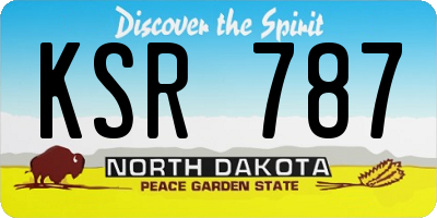 ND license plate KSR787
