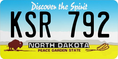 ND license plate KSR792