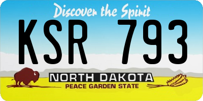 ND license plate KSR793