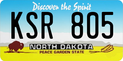 ND license plate KSR805