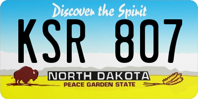 ND license plate KSR807