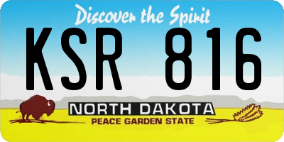 ND license plate KSR816