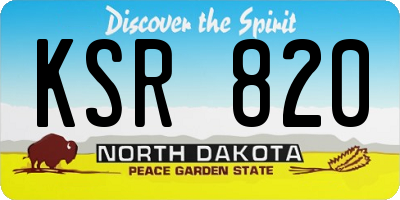 ND license plate KSR820