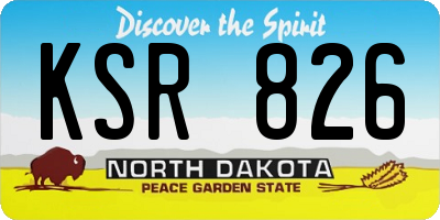 ND license plate KSR826