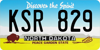 ND license plate KSR829
