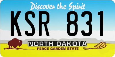 ND license plate KSR831