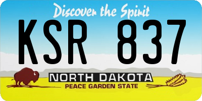 ND license plate KSR837