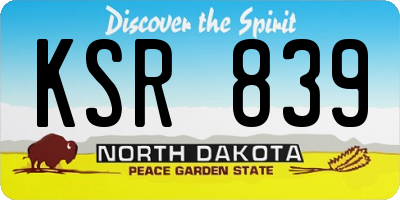 ND license plate KSR839