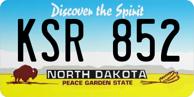 ND license plate KSR852