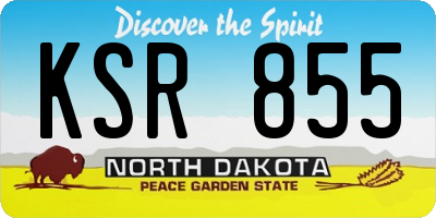 ND license plate KSR855