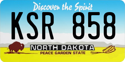 ND license plate KSR858