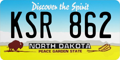 ND license plate KSR862