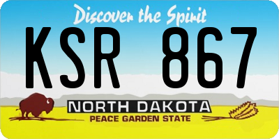 ND license plate KSR867