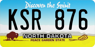 ND license plate KSR876
