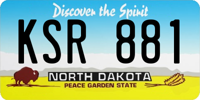ND license plate KSR881