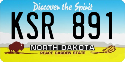 ND license plate KSR891