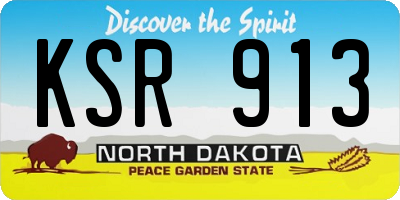 ND license plate KSR913