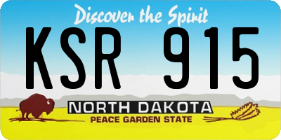 ND license plate KSR915