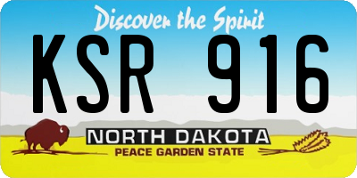 ND license plate KSR916