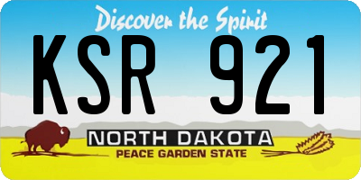 ND license plate KSR921