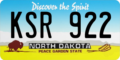 ND license plate KSR922