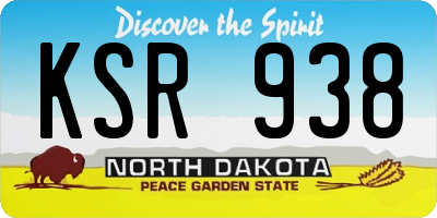 ND license plate KSR938