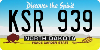 ND license plate KSR939