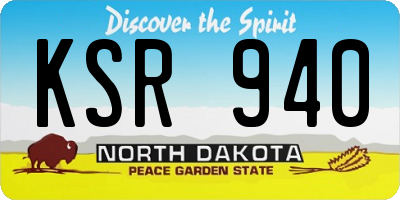 ND license plate KSR940