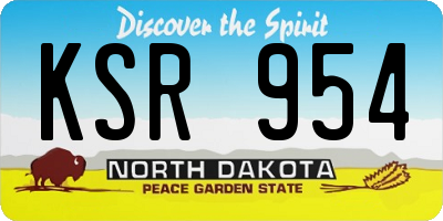 ND license plate KSR954