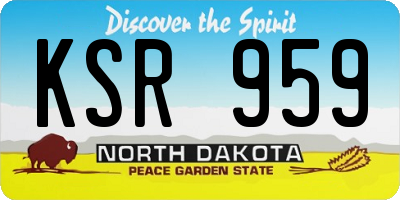 ND license plate KSR959
