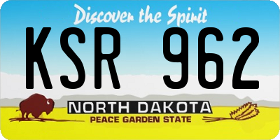 ND license plate KSR962