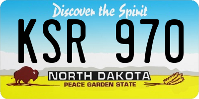 ND license plate KSR970