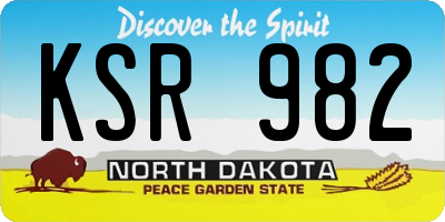 ND license plate KSR982
