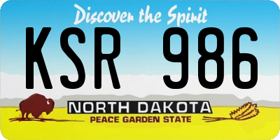ND license plate KSR986