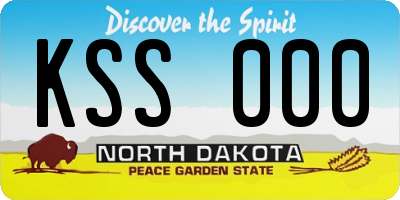 ND license plate KSS000