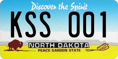 ND license plate KSS001
