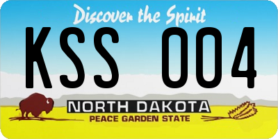 ND license plate KSS004