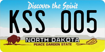 ND license plate KSS005