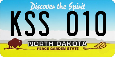 ND license plate KSS010