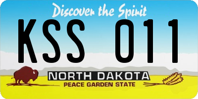 ND license plate KSS011